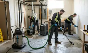 Burst pipe cleanup and water damage restoration service in Sioux Falls, SD