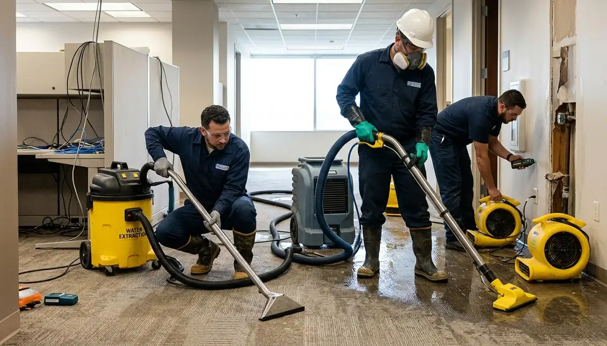 Burst pipe cleanup and water damage restoration service in Sioux Falls, SD
