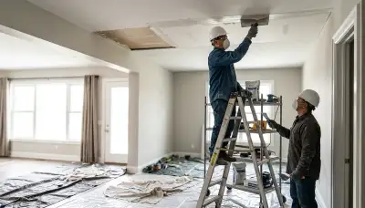 Ceiling water damage repair service for a Sioux Falls, SD home