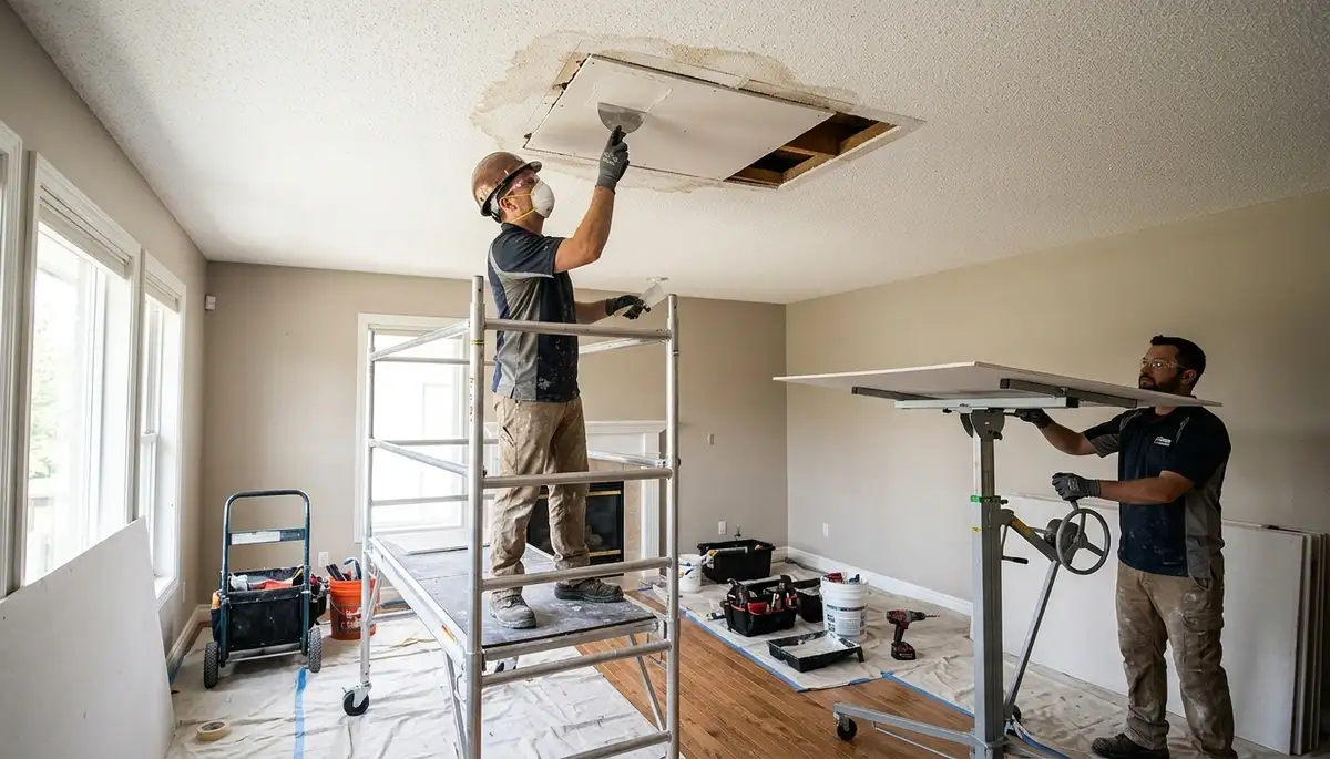 Ceiling water damage repair service for Sioux Falls, SD homes with leaks and storm-related moisture